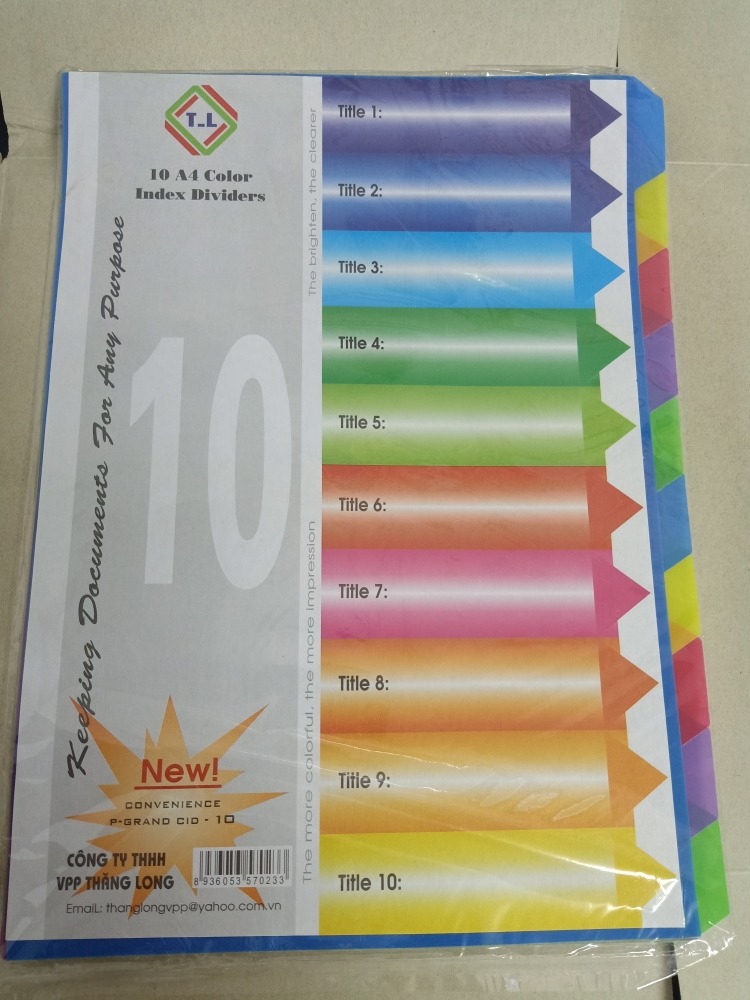 Chia File nhựa 10 màu TL
