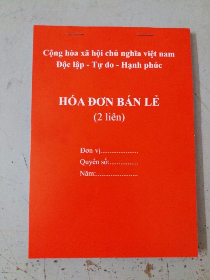 Hóa đơn bán lẻ khổ A5 2 liên
