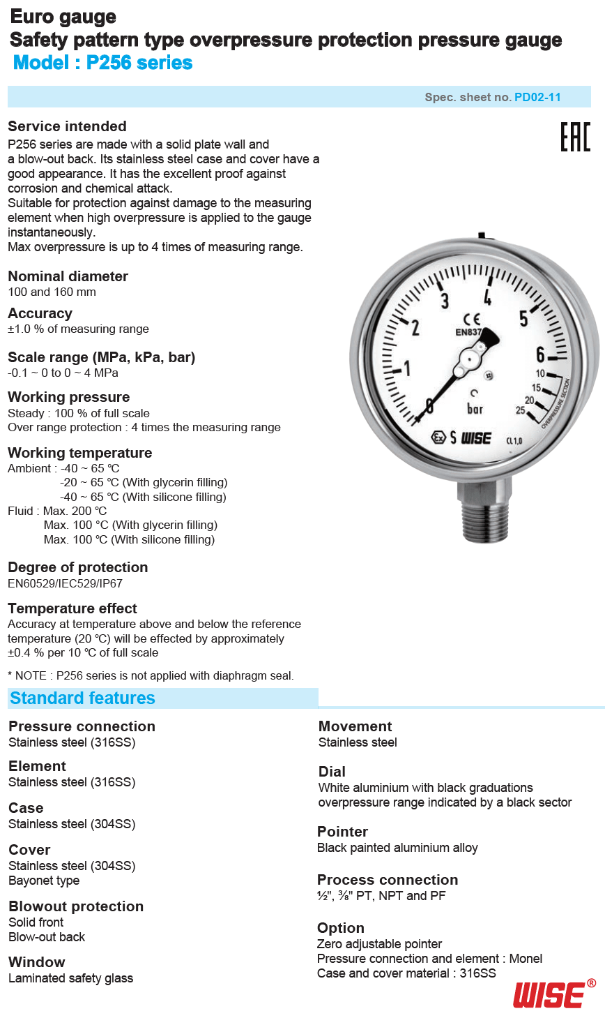 Pressure Gauge WISE. P256