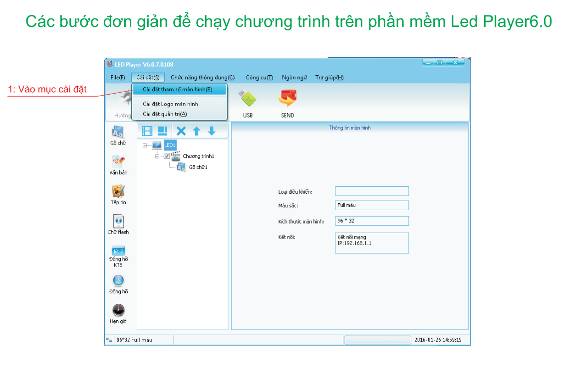Led Player Hướng dẫn sử dụng phần mềm LED Player 6.0.18 | LED68 VINHANH