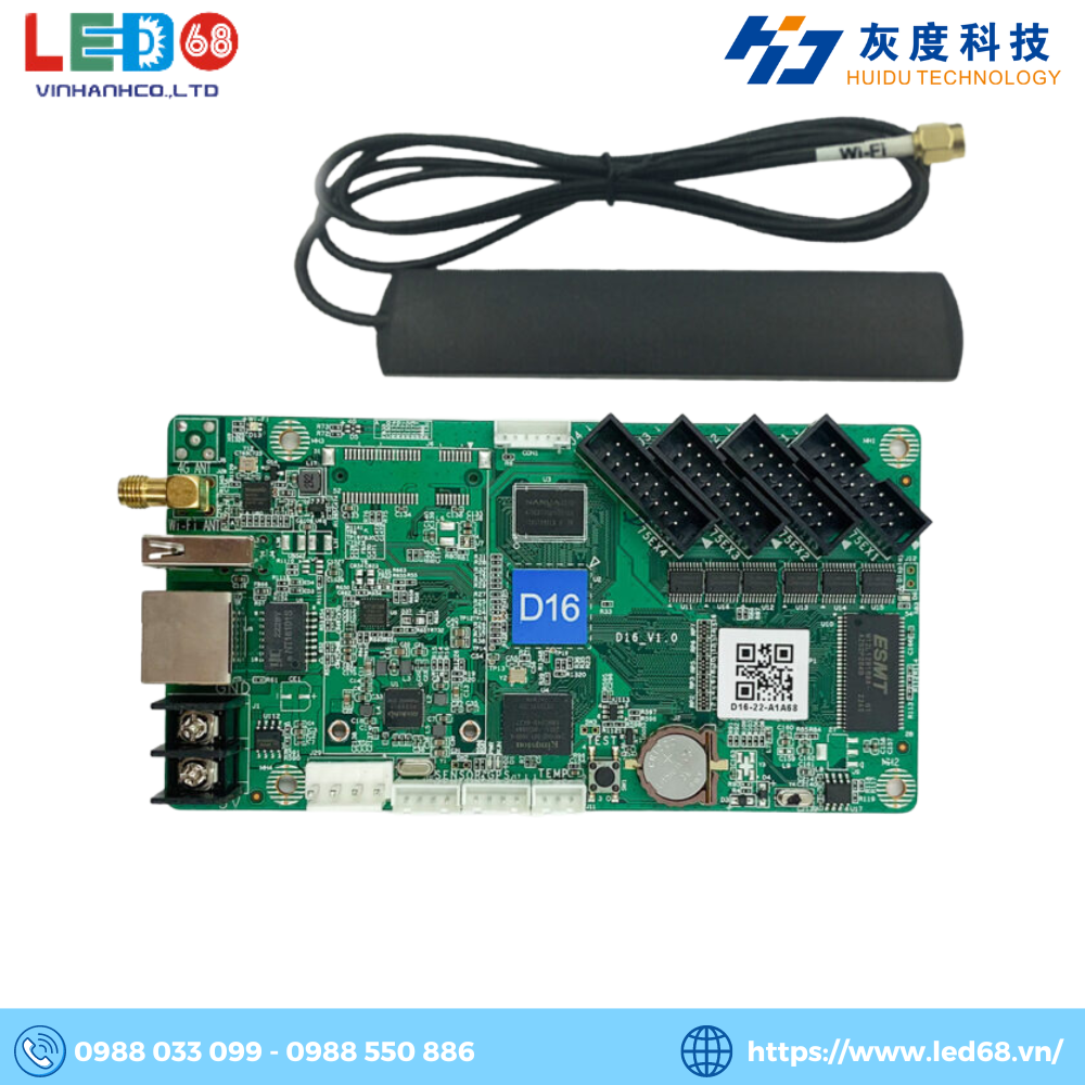 Hd2016 Card Card HD-D16 - Mạch điều khiển led ma trận Wifi | LED68 VINHANH