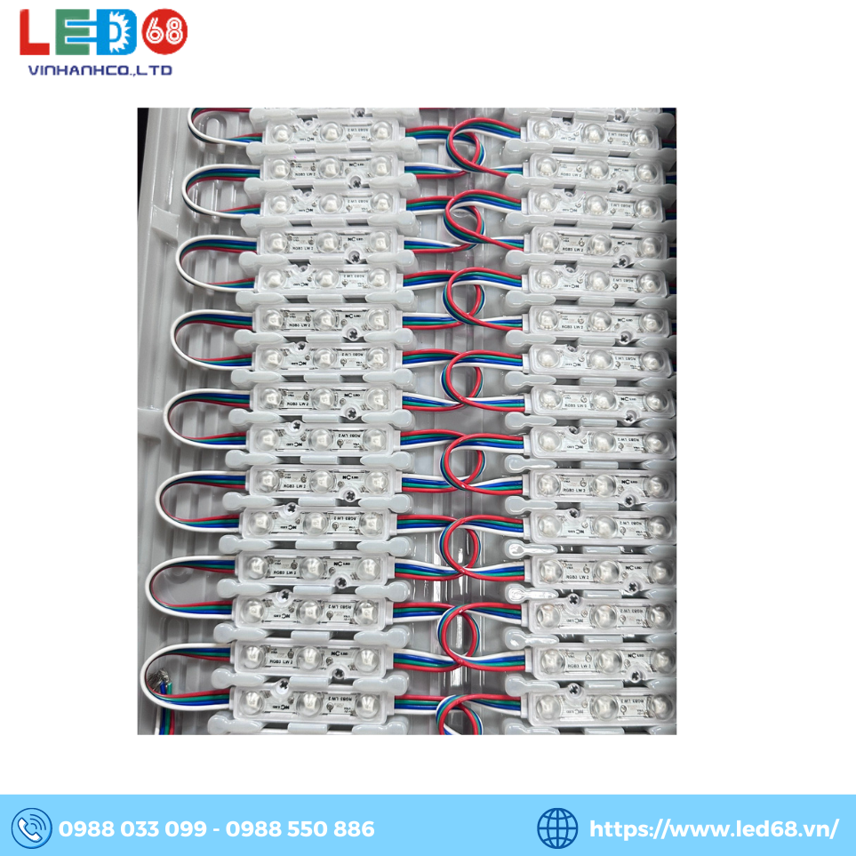 Nc Led Module Hlc LED Module 3 Mắt 7 Màu NC Hàn Quốc RGB3-LW2 DKI5050 | LED68 VINHANH