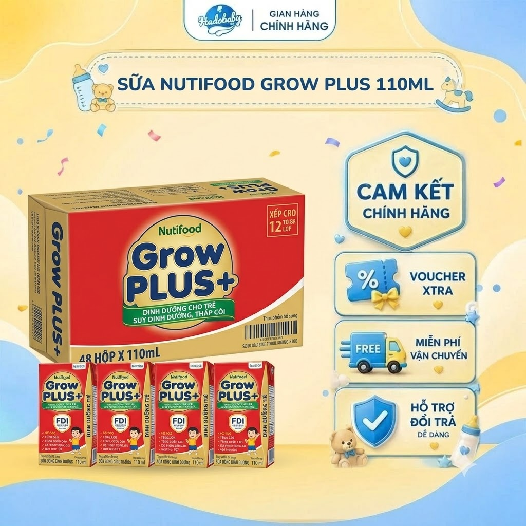 Thùng SBPS Growplus Nutifood đỏ 110ml