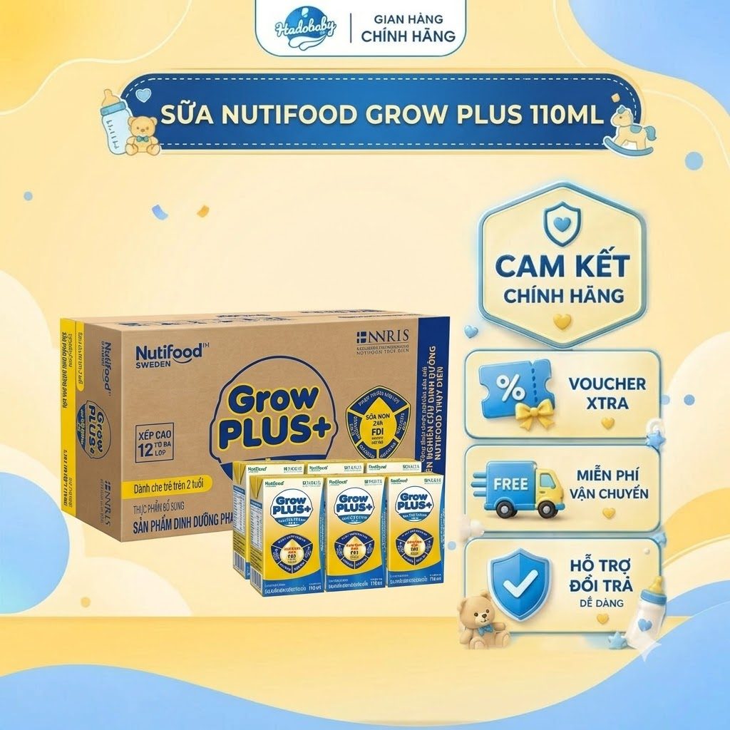 Thùng bps Nuti Vàng grow plus - Sữa non 110ml