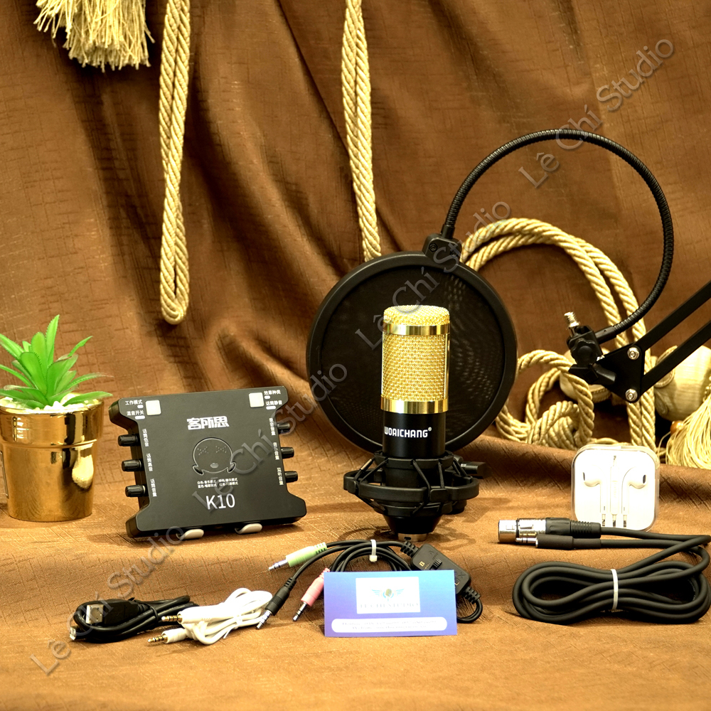 Combo Micro Thu Âm BM900 + Sound Card XOX K10 Full Phụ Kiện - Giá 1.390K