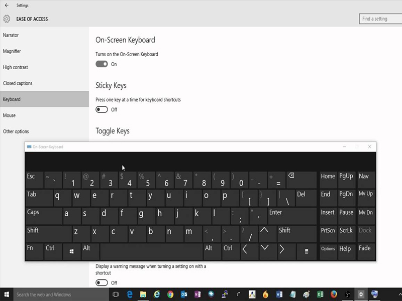 On-Screen Keyboard trển window