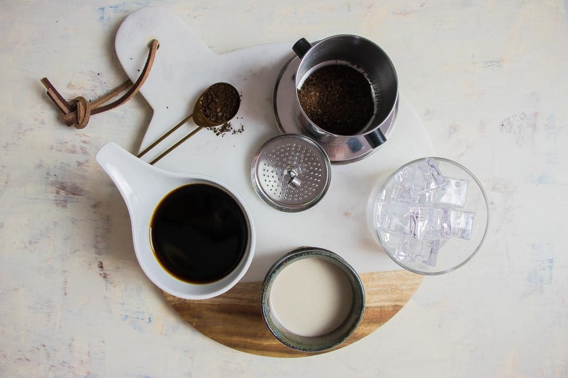 Nguyên liệu chuaatn bị coffe e sữa