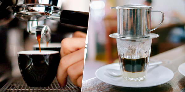 Sự khác biệt giữa cà phê hạt pha máy và cà phê pha phin truyền thống