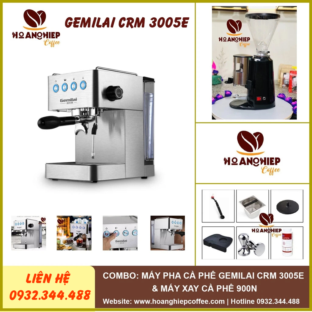 combo-may-pha-ca-phe-gemilai-crm-3005e-may-xay-ca-phe-900n