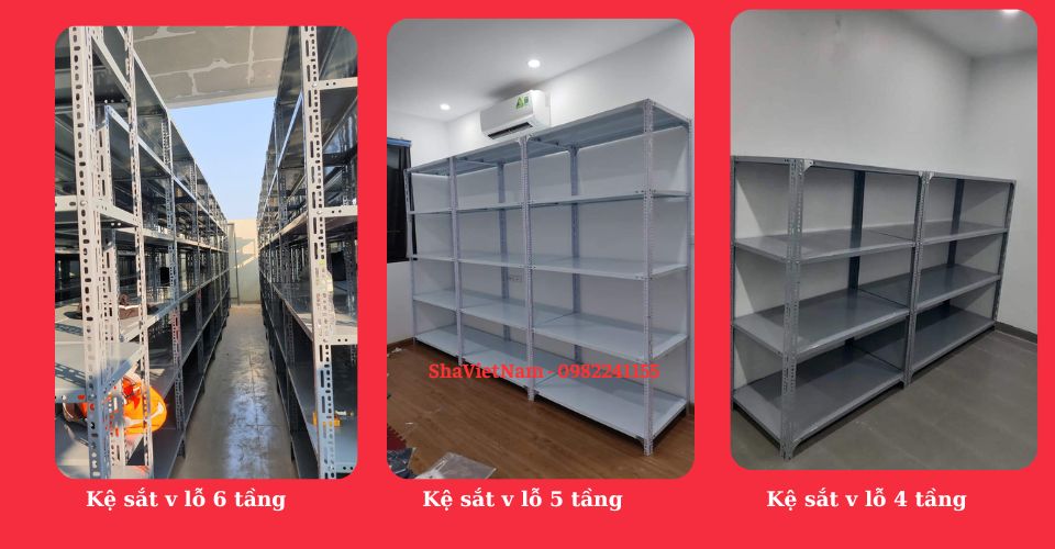 kệ v lỗ 5 tầng và 6 tầng