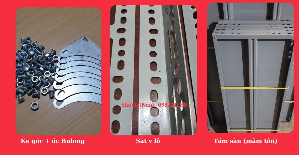 kệ sắt v lỗ 1 tầng