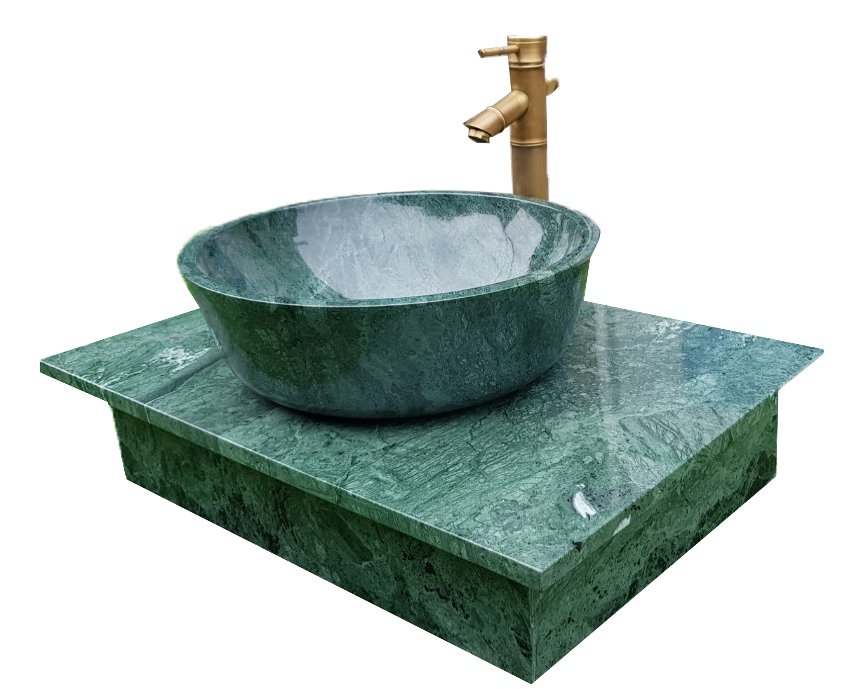 BÀN LAVABO ĐÁ TỰ NHIÊN MÀU XANH ẤN ĐỘ - LT05