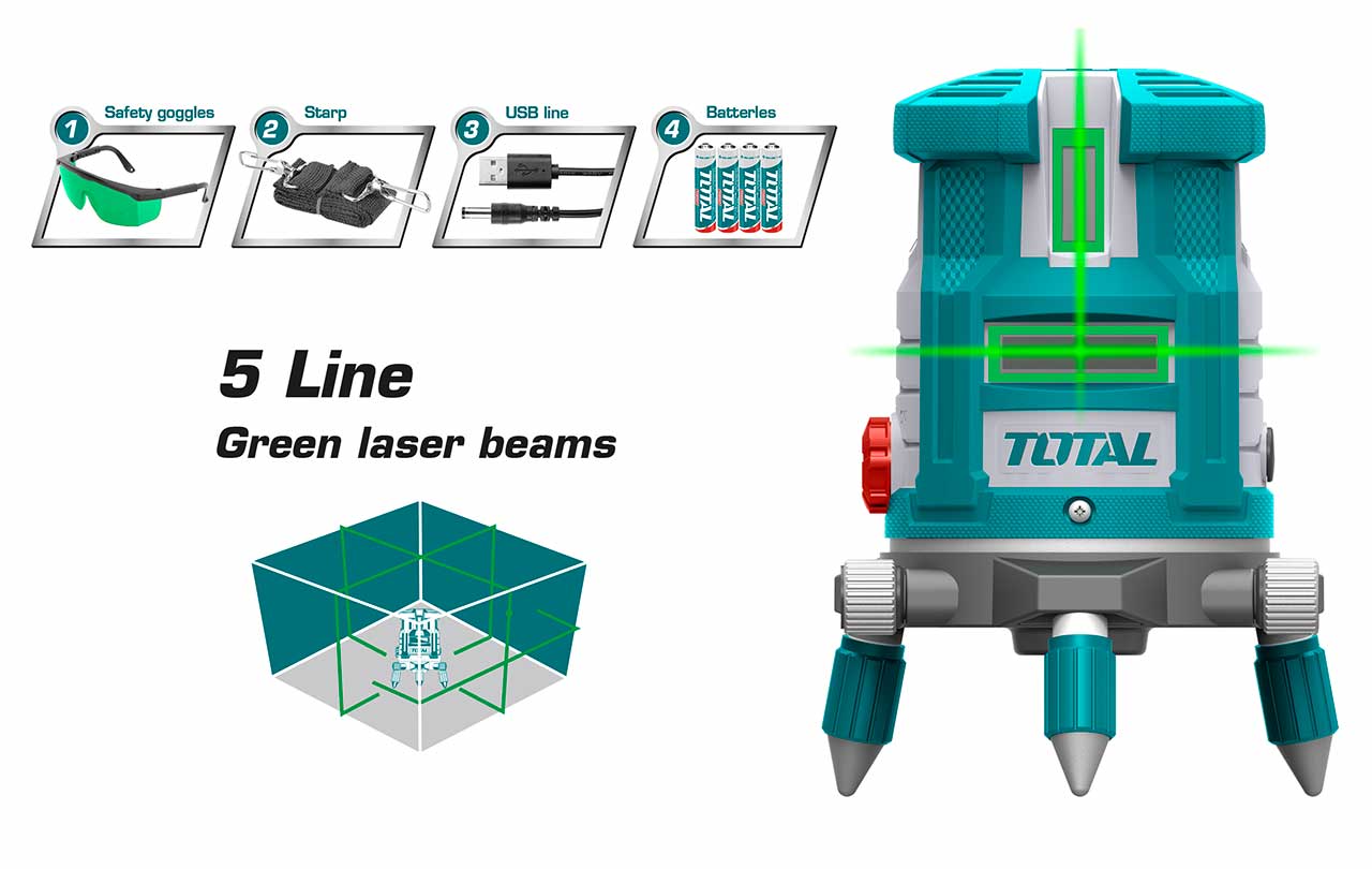 MÁY ĐO MỨC CÂN BẰNG TIA LASER (TIA XANH) KHÔNG CHÂN TOTAL - TLL305205 |  Công ty TNHH Vương Hùng
