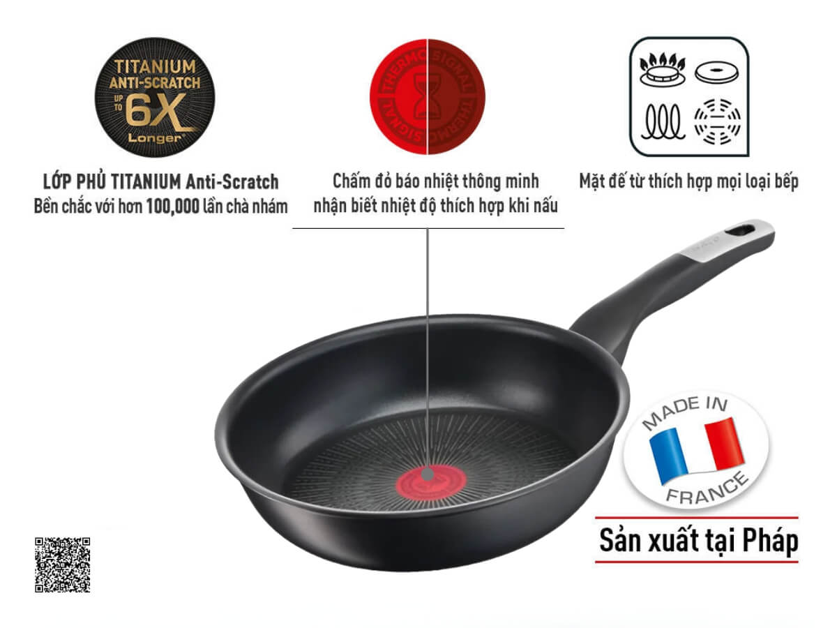 Chảo rán chống dính cao cấp Tefal Ultimate 28cm Pháp
