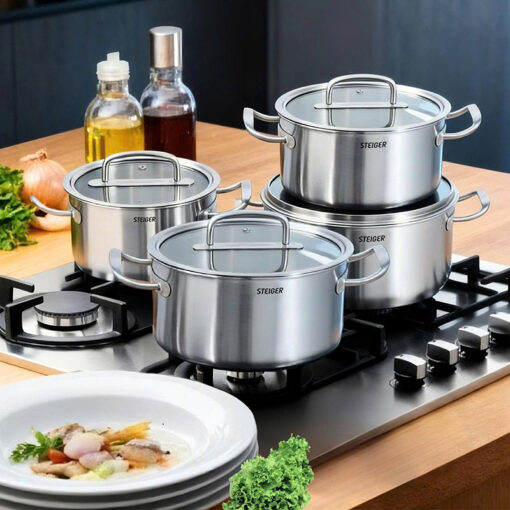 Bộ nồi đúc liền nguyên khối 5 đáy Steiger Element 5 món
