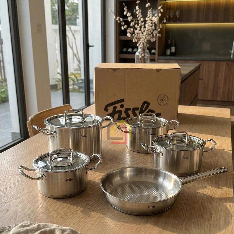 Bộ nồi Fissler Original Profi 5 món vung kính kèm chảo