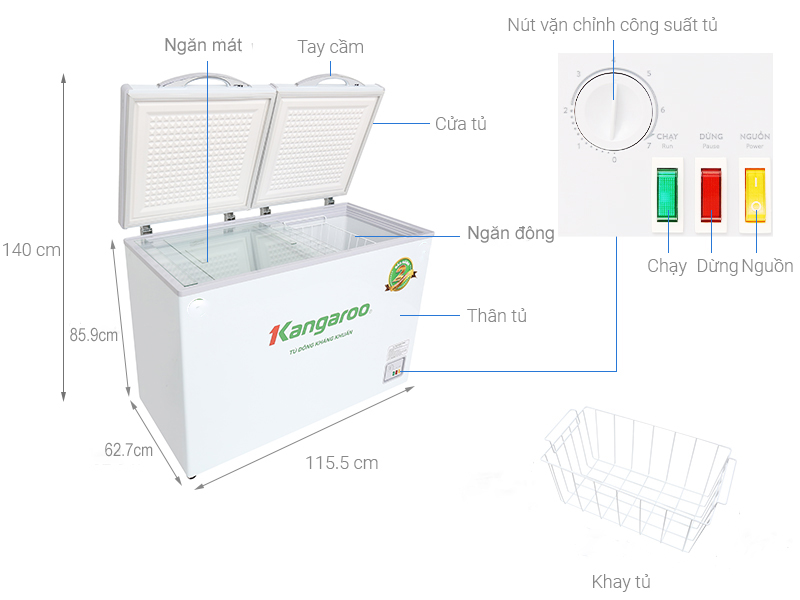 Tủ đông kháng khuẩn Kangaroo KG3298C2