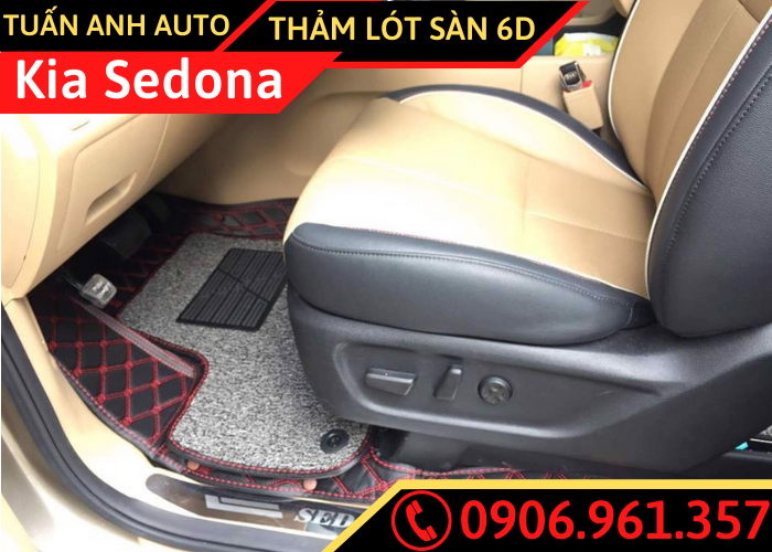 Thảm lót sàn 6D cho xe Kia Sedona