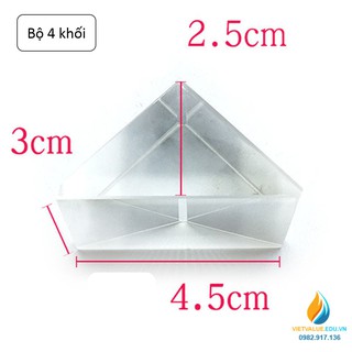 Bộ 5 Khối Trong Suốt, Gồm Khối Lồi, Khối Lõm, Khối Bán Nguyệt, Khối Lăng Kinh – Công Cụ Quan Trọng Trong Thực Hành Quang Học