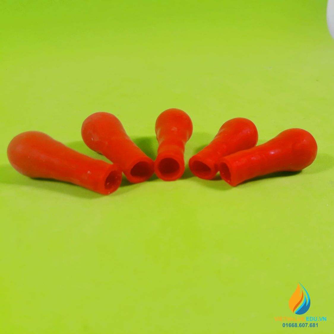 Đầu đỏ cao su cho ống hút pipet thủy tinh dài 9cm, 10cm, 12cm, 15cm, 20cm