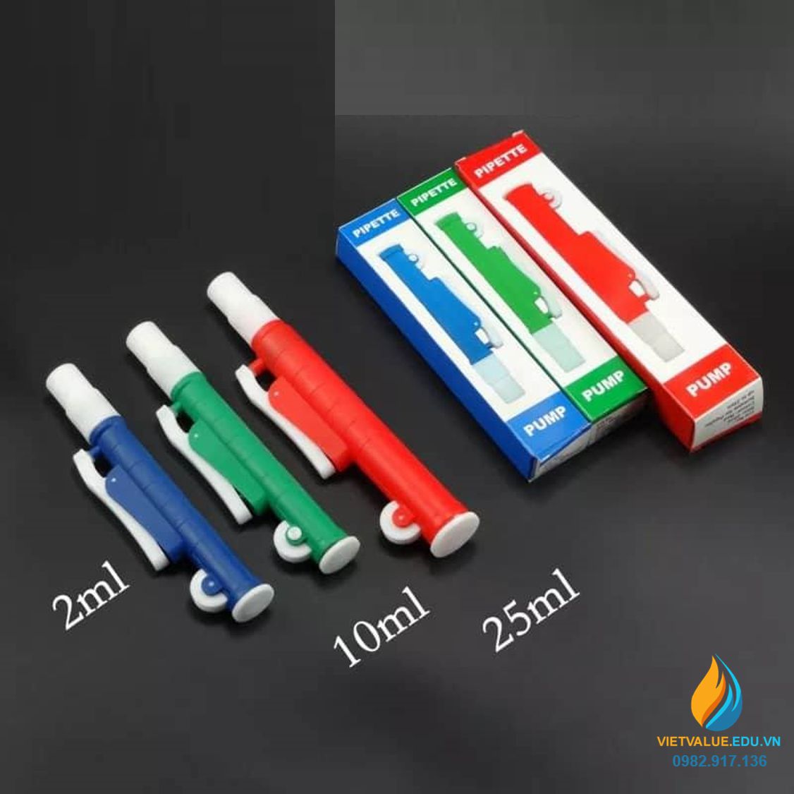 Bơm trợ cho pipet - Pipet pump, màu xanh dương, loại 2ml