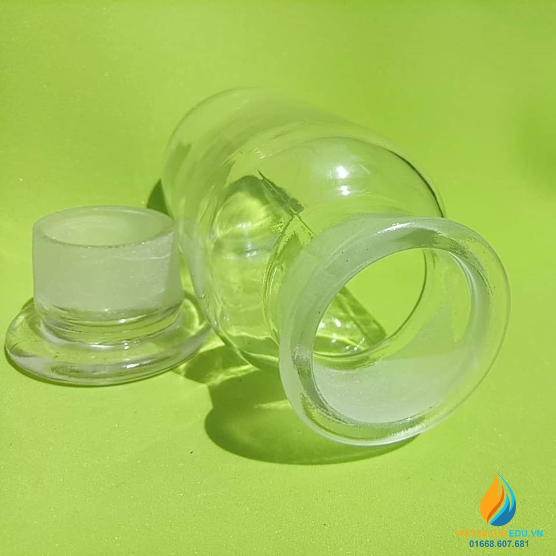 Chai đựng hóa chất, thủy tinh, có nắp, màu trong suốt, 500ml