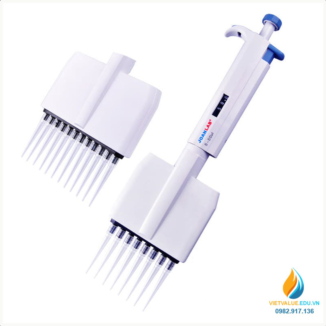 Micro Pipet hút 8 kênh hút, mức bơm hút từ 50ul đến 300ul mã JOAN LAB M8-300