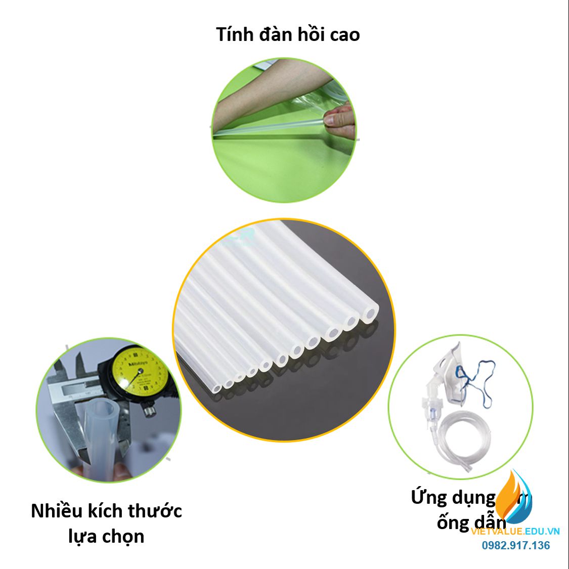 Ống silicone trong suốt, đường kính 1x2mm - Bộ 2 mét