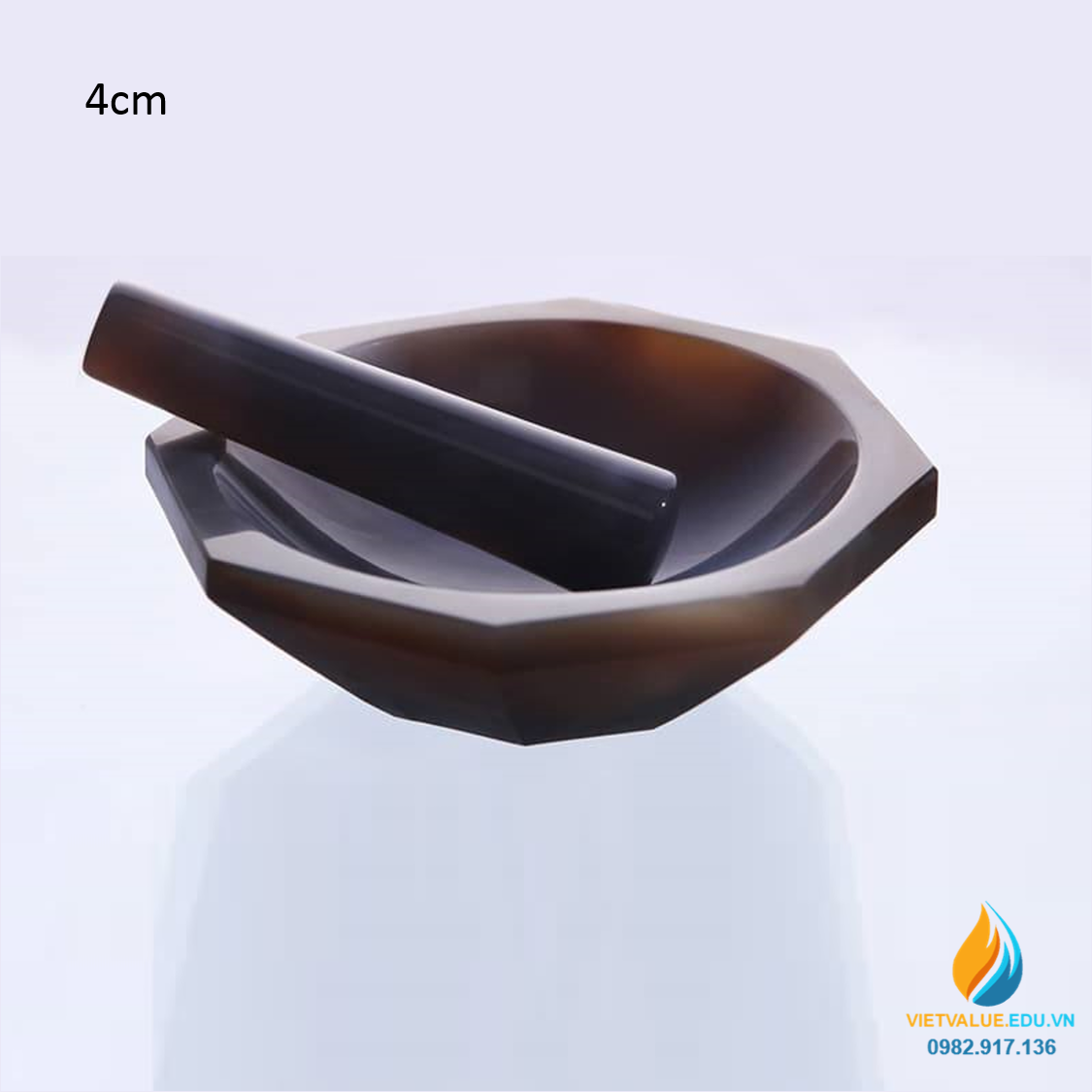 Cối chày mã não, xay nghiền mẫu cực nhỏ, đường kính 4cm