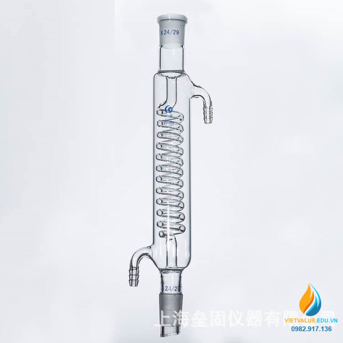 Ống ngưng tụ vòi cong hình cầu thủy tinh 300mm 19x2LG