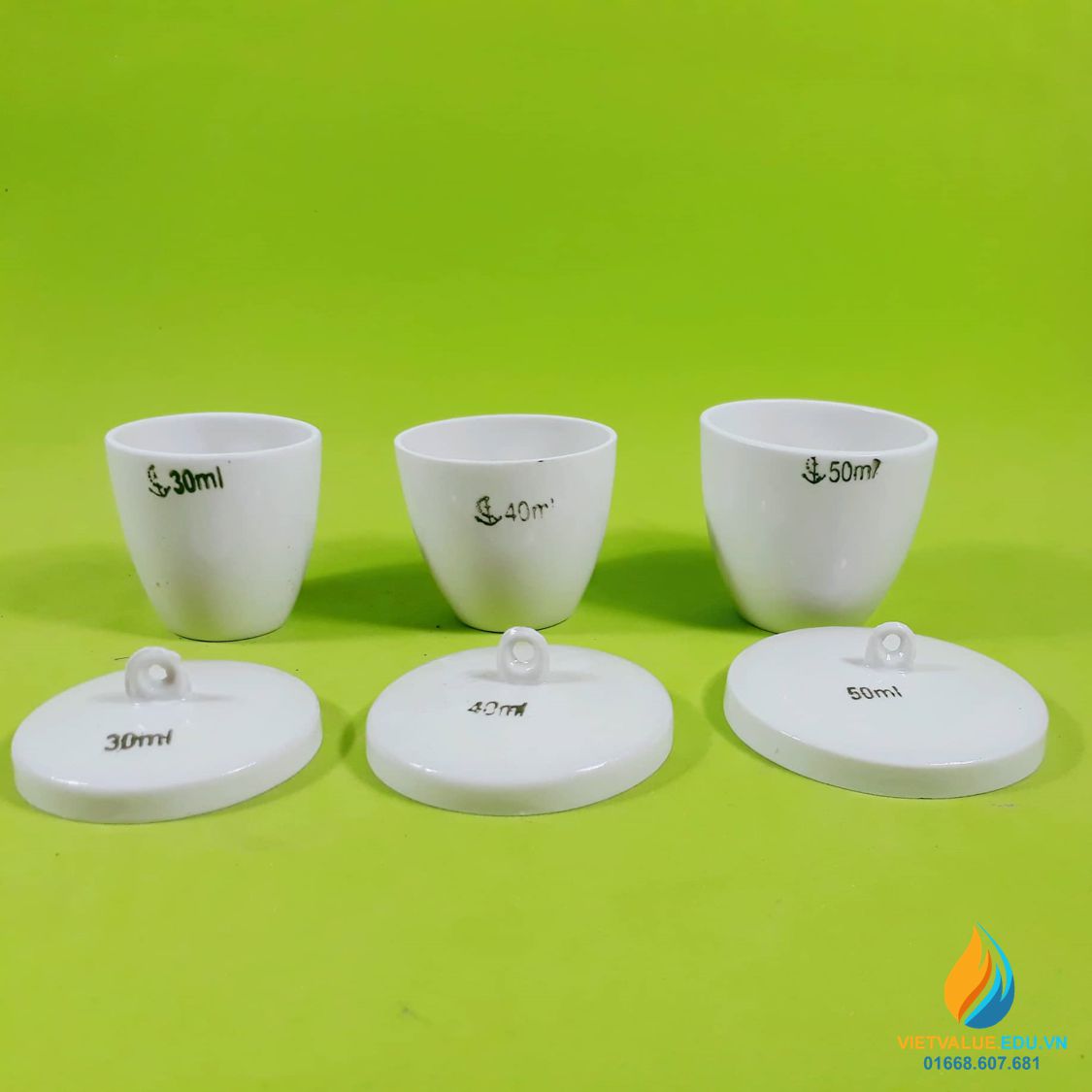 Chén sứ nung có nắp phòng thí nghiệm, dung tích 30ml VIETVALUE Chén Sứ Nung Có Nắp Phòng Thí Nghiệm, Dung Tích 30Ml Vietvalue