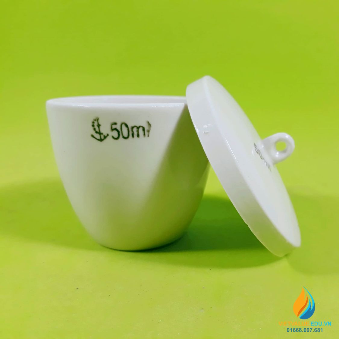 Chén sứ nung có nắp phòng thí nghiệm, dung tích 50ml VIETVALUE Chén Sứ Nung Có Nắp Phòng Thí Nghiệm, Dung Tích 50Ml Vietvalue
