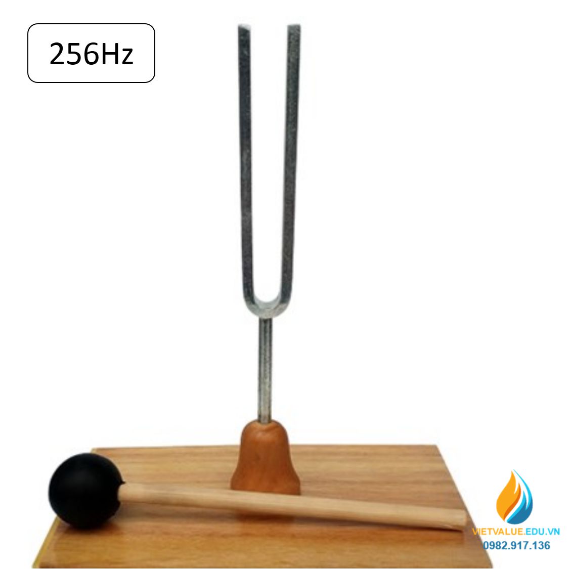 Âm thoa dao động tạo tần số 256Hz, âm thoa vật lý gồm búa cao su đi kèm ...