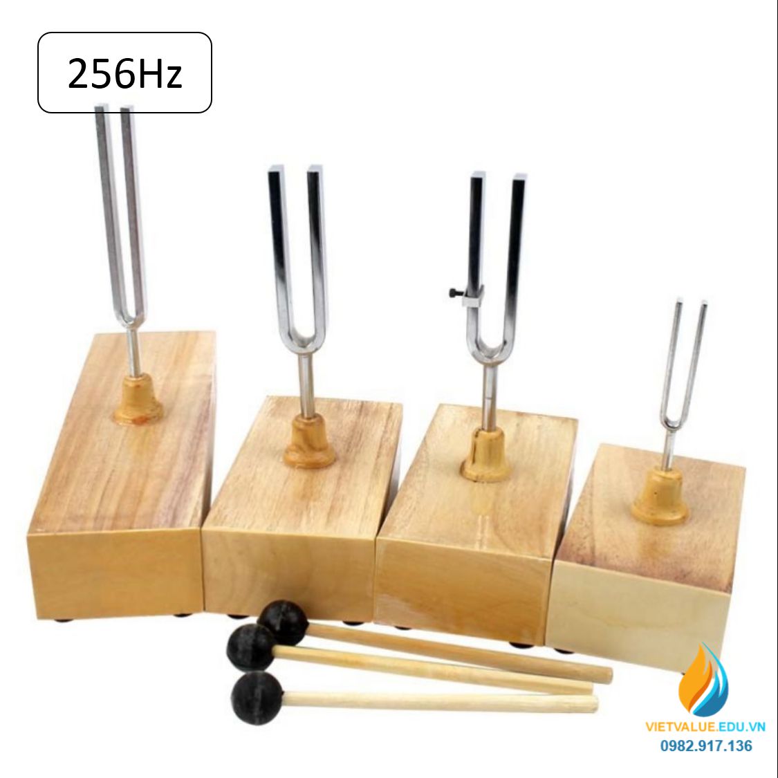 Âm thoa dao động tạo tần số 256Hz, âm thoa vật lý gồm búa cao su đi kèm ...