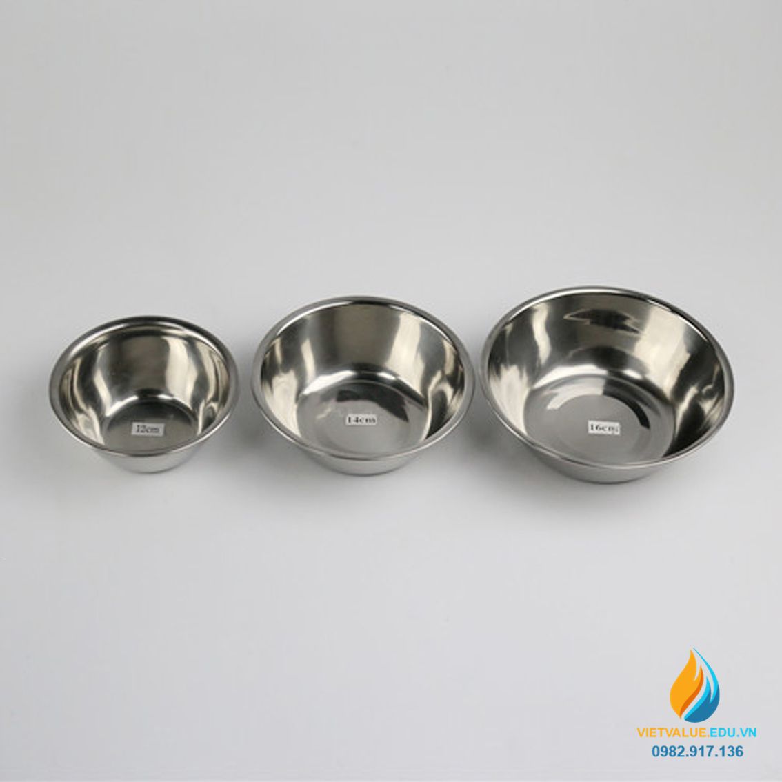Bát Inox 304 miệng 12cm, khử trùng y tế, chống Iot, thành dày, đáy ...