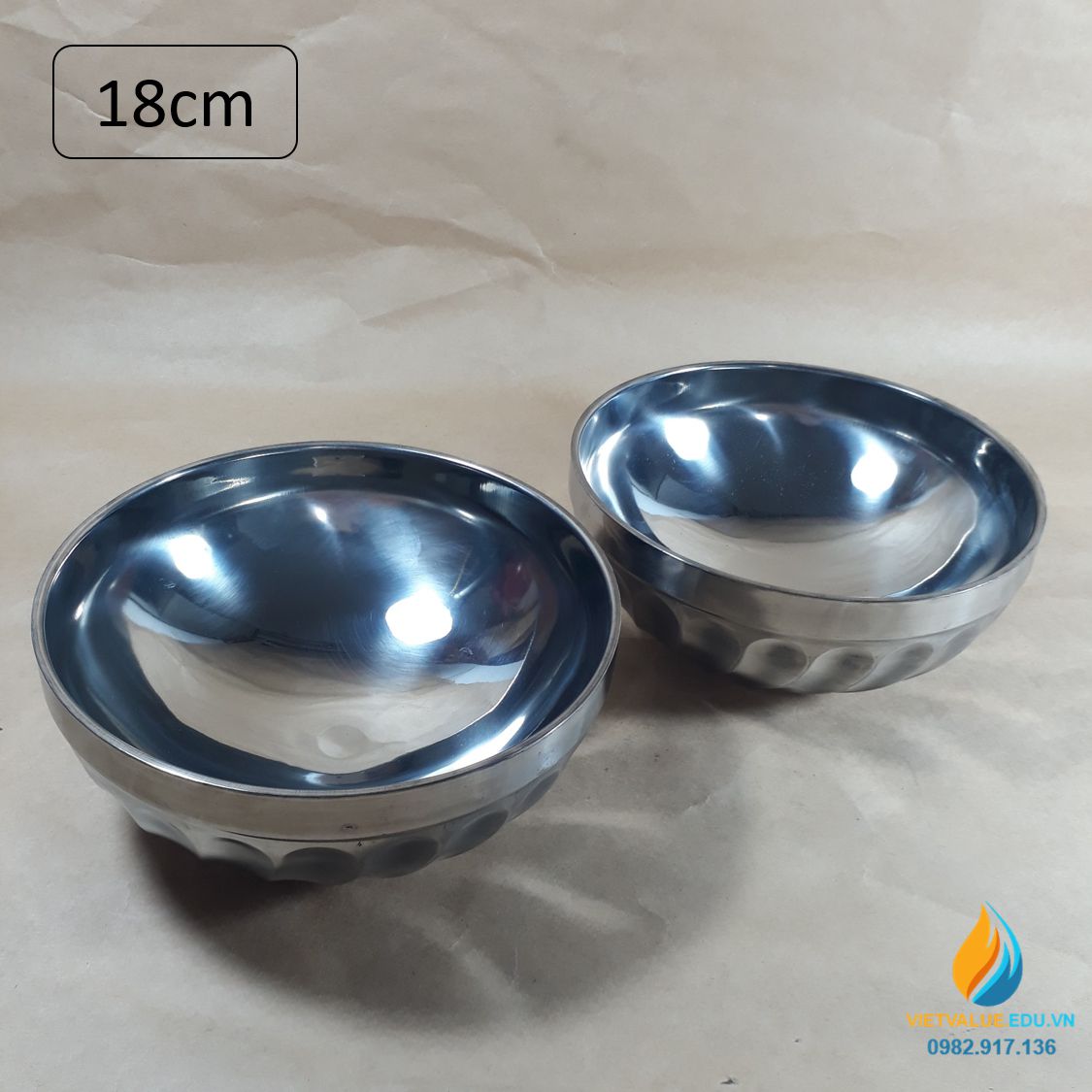 Bát tô Inox loại to đường kính miệng 18cm, chất liệu Inox không gỉ ...