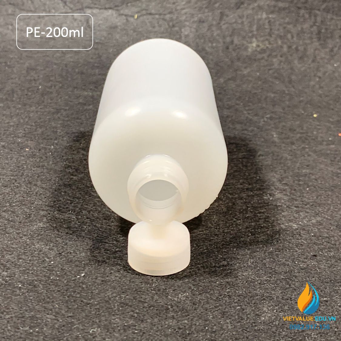 Chai nhựa PE dung tích 200ml, chai nhựa lưu mẫu chất, miệng rộng, vạch chia