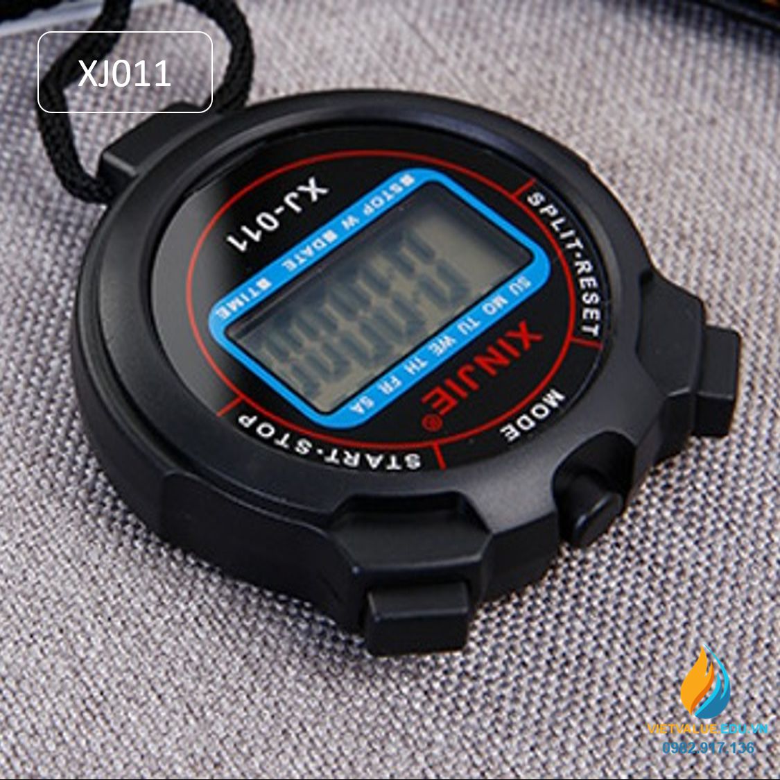 Đồng hồ bấm giờ thể dục XJ011, đo thời gian chính xác 1/100 giây, sử dụng pin cúc áo