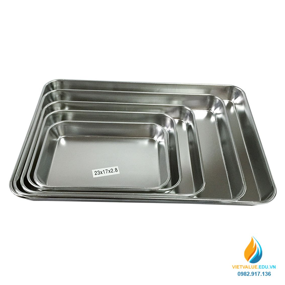 Khay Inox khử trùng, Inox 304 không gỉ, kích thước 15x25cm, khay inox y tế