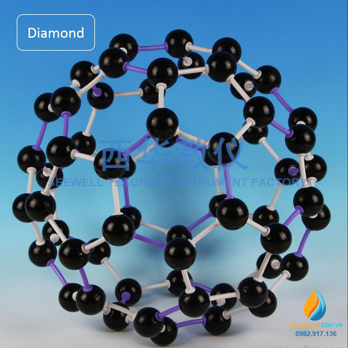 Mô hình Diamond, mô hình kim cương, mô hình phân tử hóa học VIETVALUE