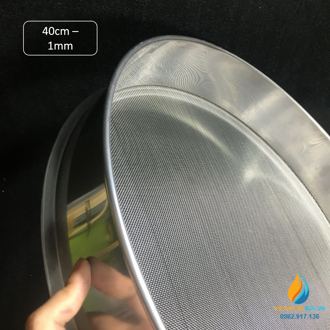Sàng rây tiêu chuẩn, đường kính 40cm, lỗ 1mm, mã sàng 18 VIETVALUE