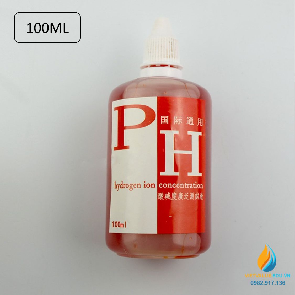 Thuốc thử PH kiểm tra độ axit bazo của dung dịch, dung tích 100ml