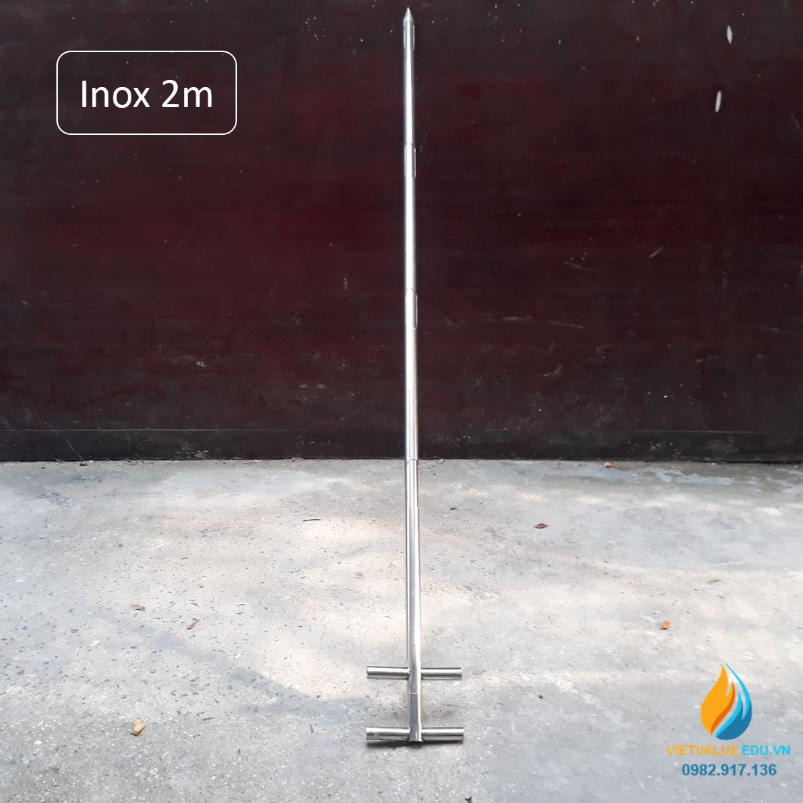 Xiên Inox lấy mẫu đất, Inox 304, dài 2m, có cán cầm, xiên inox lấy mẫu ...