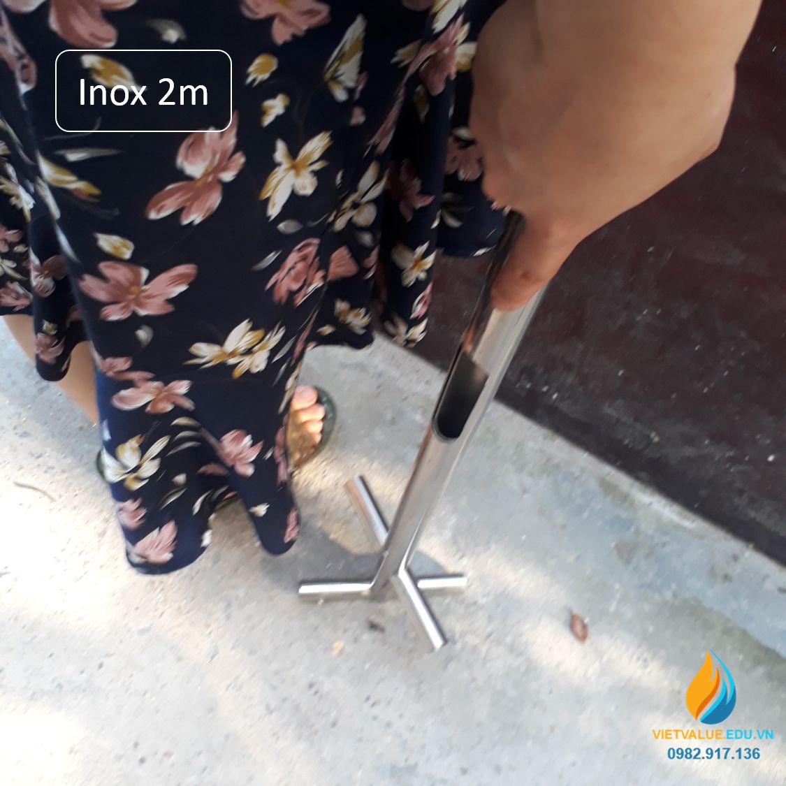 Xiên Inox lấy mẫu đất, Inox 304, dài 2m, có cán cầm, xiên inox lấy mẫu ...
