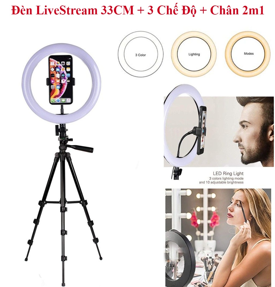 Đèn Livestream Size 33cm Kèm Chân Đế