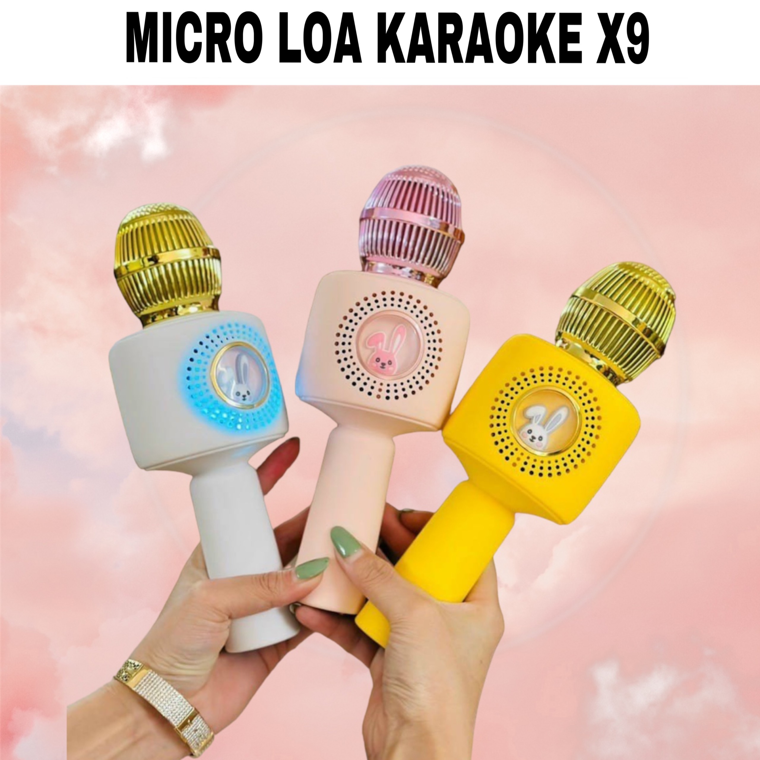 Micro Karaoke Bluetooth X-9 hình thỏ kute