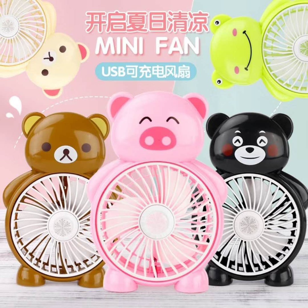 Quạt Để Bàn 3 Cánh Hình Gấu kute