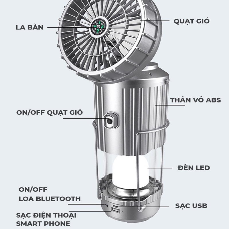 Đèn tích điện Năng Lượng GSH-9299 Có Quạt ( Đèn bão )