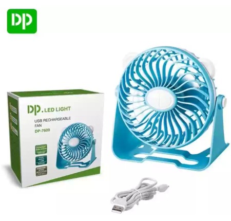 Quạt Sạc Tích Điện DP-7609 Để Bàn