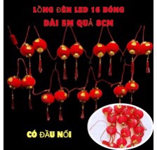 Dây Đèn Led Lồng Đèn Ngang Tròn 5m 16 Bóng 8cm